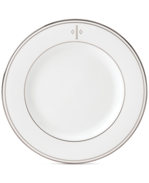 Lenox Federal Platinum Monogram Salad Plate Block Letters