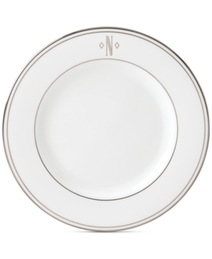 Lenox Federal Platinum Monogram Salad Plate Block Letters