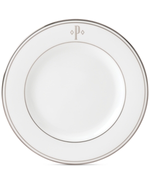Lenox Federal Platinum Monogram Salad Plate Block Letters