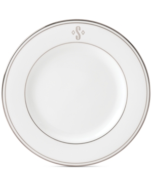 Lenox Federal Platinum Monogram Salad Plate Block Letters