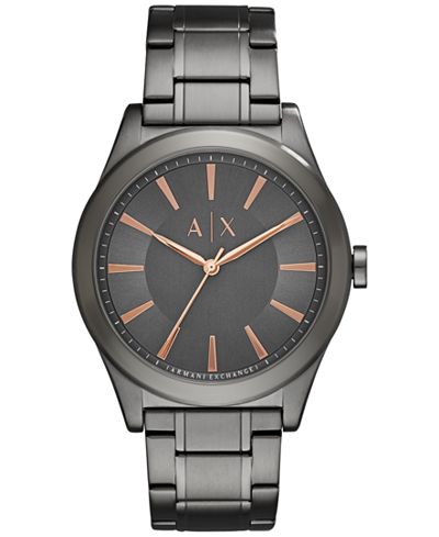 A|X Armani Exchange Men's Gunmetal Stainless Steel Bracelet Watch 44mm AX2330