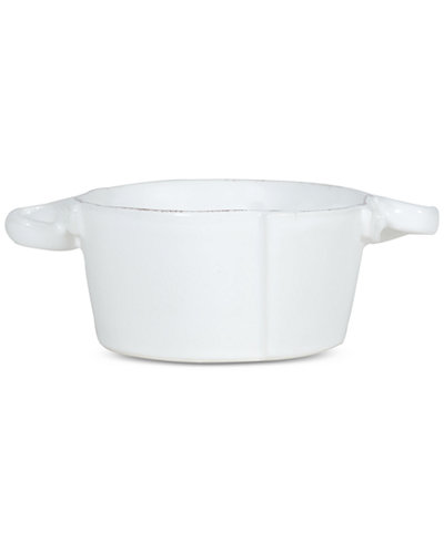VIETRI Lastra White Collection Small Handled Bowl