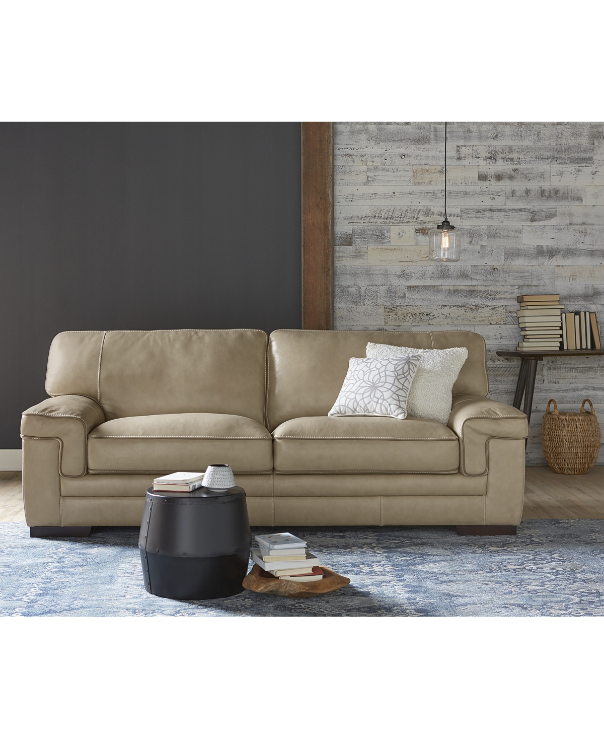 Myars Leather Sofa, Created for Macy's