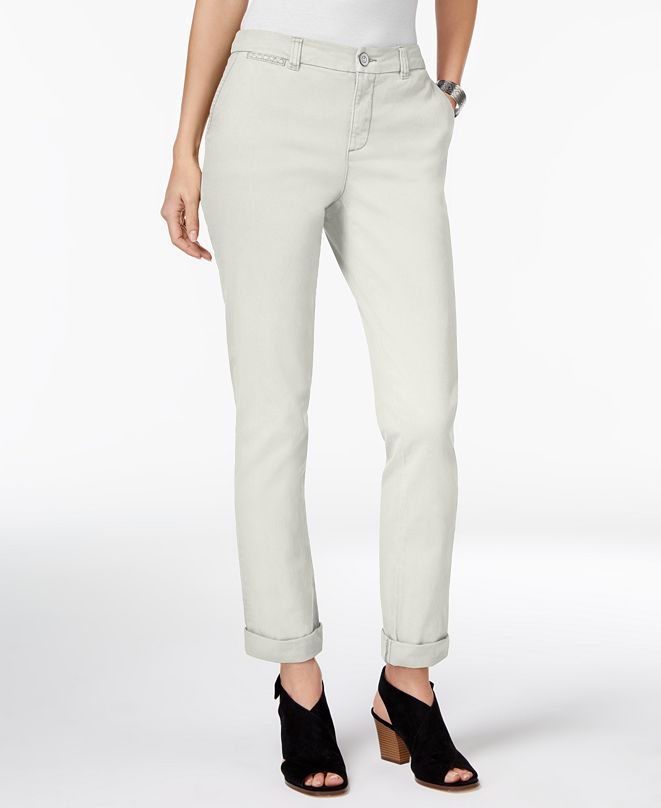 Style & Co Petite Chino Boyfriend Pants, Created for Macy's & Reviews ...