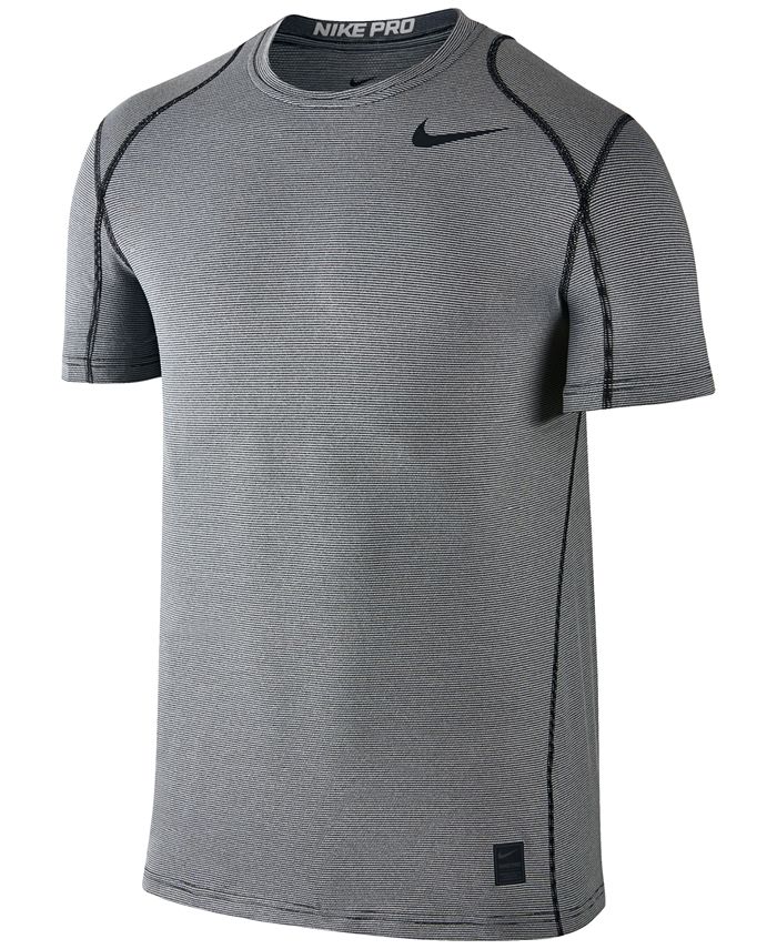 Nike Men's Pro Dri-FIT Fitted Striped Training Top - Macy's