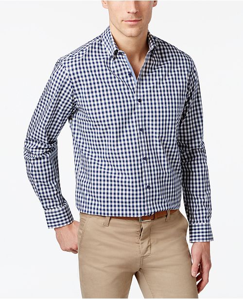 Club Room Men's Cotton Gingham Shirt, Created for Macy's Casual