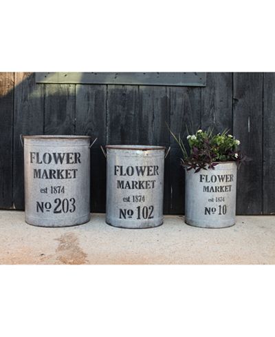 Flower Market 3-Pc. Round Bucket Set