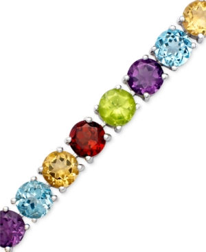 Amethyst Sterling Silver Bracelet (14 ct tw) (Also Available in Garnet Blue Topaz and Multi-Stone)