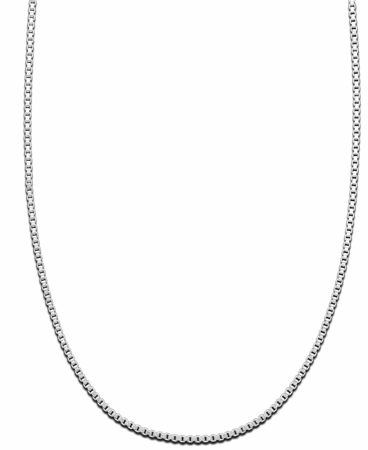Box Link 16"-20" Chain Necklace in In Sterling Silver or 18k Gold-Plated Silver
