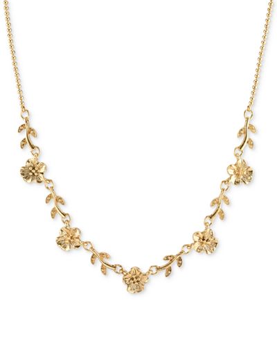 2028 Gold-Tone Petite Floral Collar Necklace