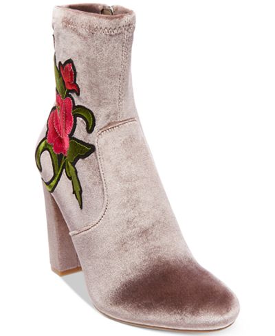 Steve Madden Women's Edition Sock Block-Heel Booties
