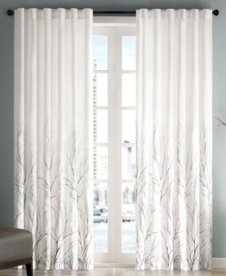 Andora Botanical Embroidered Curtain Panel, 50"W x 95"L