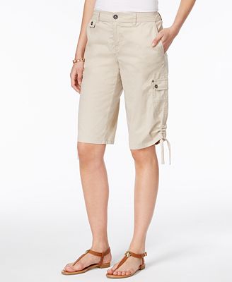 Style & Co Ruched Bermuda Shorts, Created for Macy's - Shorts - Women ...