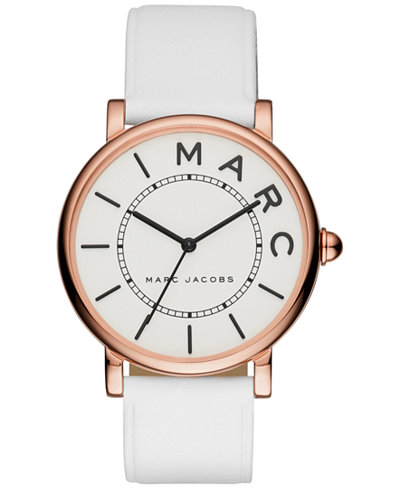 Marc by Marc Jacobs Women's Roxy White Leather Strap Watch 36mm MJ1561