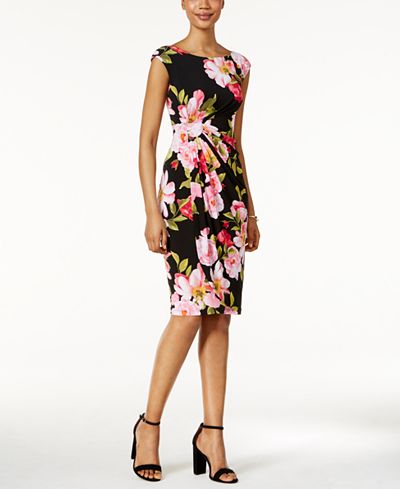 Connected Floral-Print Faux-Wrap Dress