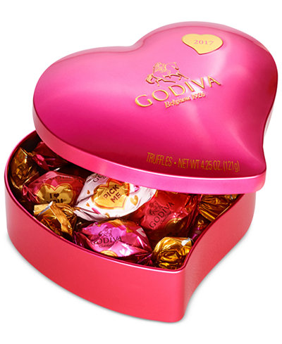 Godiva 12-Pc. Truffle Assortment Heart Tin