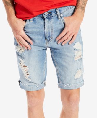 levi ripped jean shorts