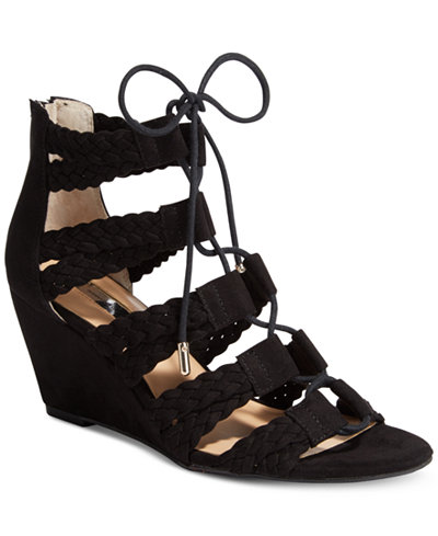 INC International Concepts Witley Lace-Up Wedge Sandals, Only at Macy's