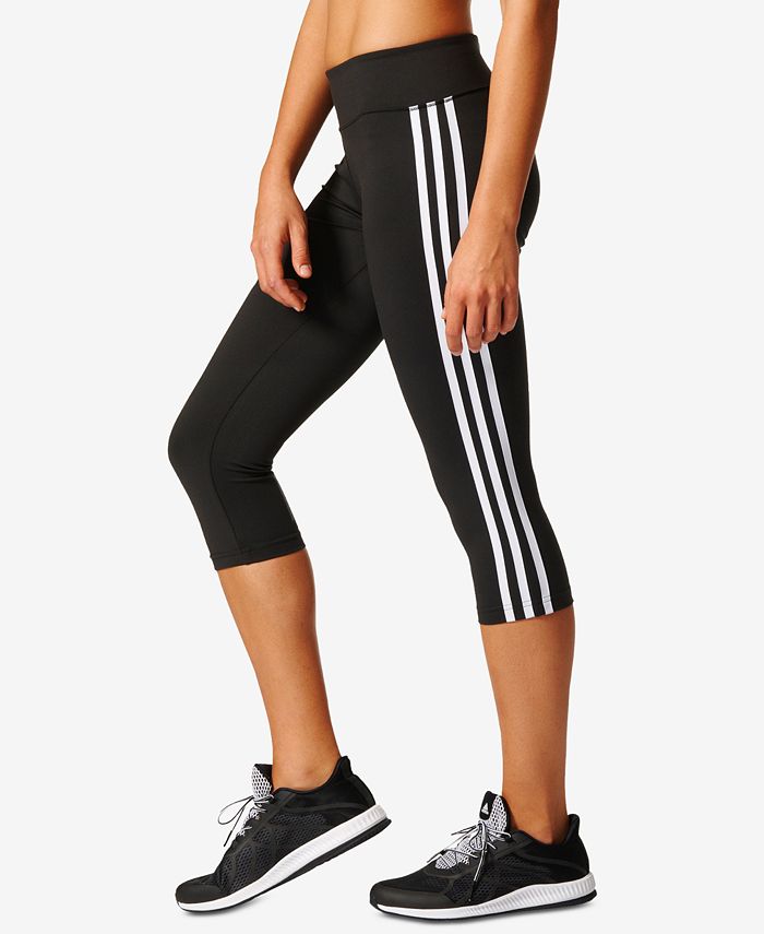 adidas D2M Three Stripes Climalite® Cropped Leggings - Macy's