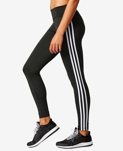 adidas ClimaLite® D2M Three Stripes Long Leggings - Pants - Women - Macy's