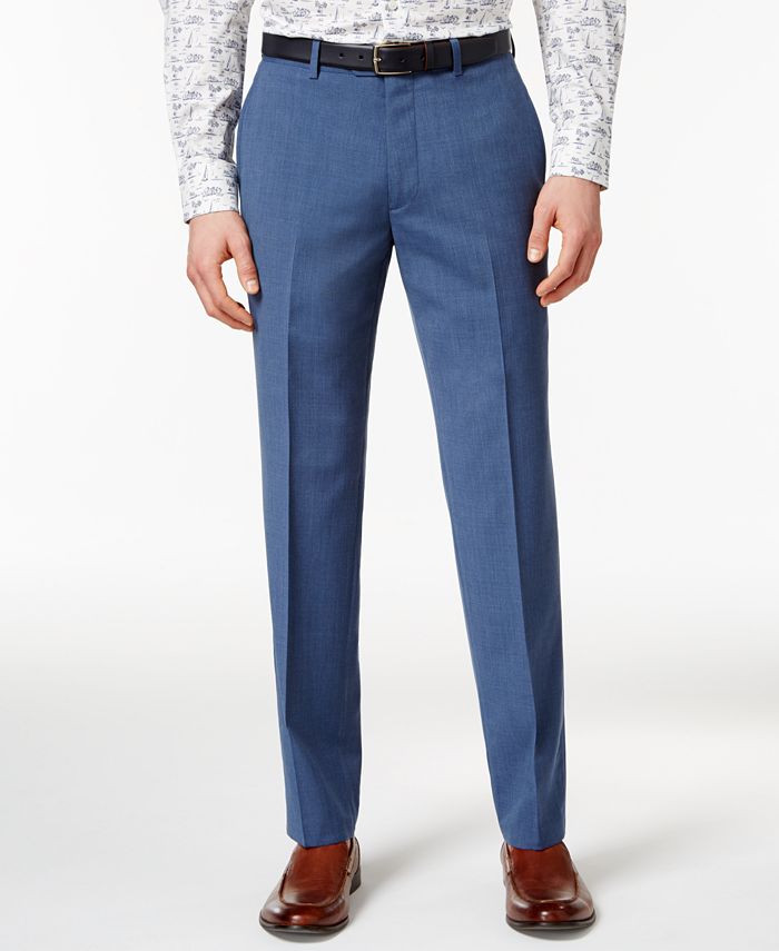 Bar III Men's Dusty Blue Solid Slim-Fit Pants, Created for Macy's - Macy's