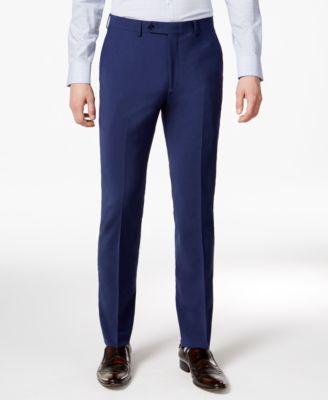 Bar III - Men's Extra-Slim Fit Stretch Wrinkle-Resistant Blue Suit Pants