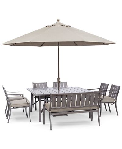 Wayland Outdoor Aluminum 8-Pc. Dining Set (64" Square ...