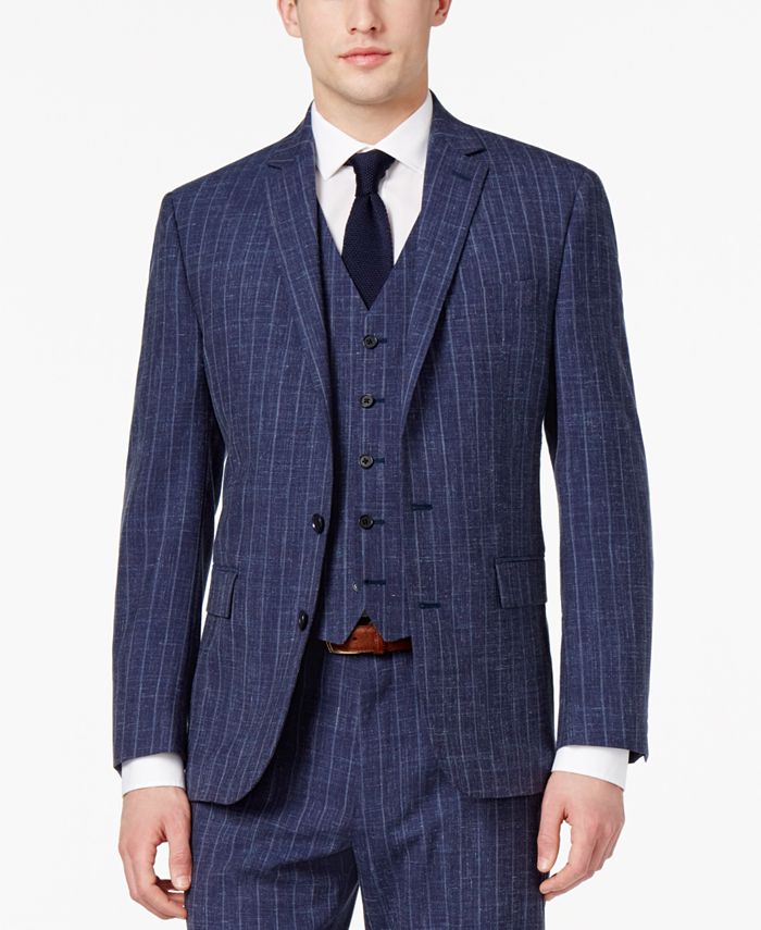 Ryan Seacrest Distinction Mens Slim Fit Stretch Cobalt Shawl Lapel Tuxedo Jacket Blue Size 46 main image 0