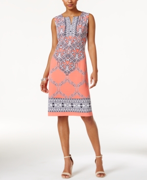 Jm Collection Petite Printed Sheath Dress, Only at Macy's