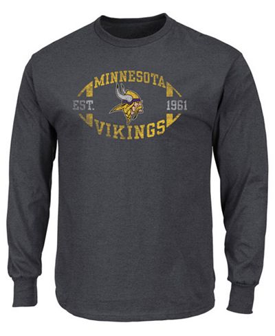 Profile Men's Minnesota Vikings Print Logo Long Sleeve Big & Tall T-Shirt