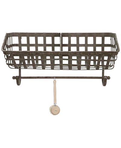 Metal Wall Basket with Bar