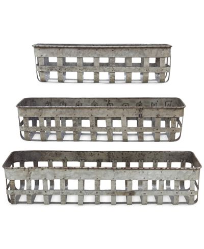 Open-Weave Iron Baskets, Set of 3