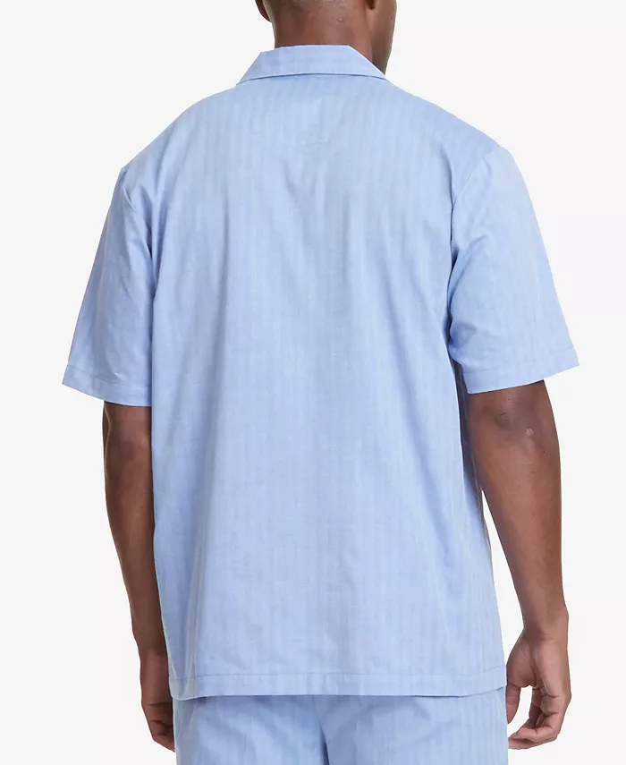 Men's Herringbone Comfort Cotton Pajama Shirt - thumbnail 2