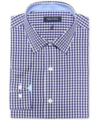 Gingham Tommy Hilfiger Non Iron Slim Fit Nautica Men's Classic/Regular Fit  Navy Twill Check Dress Shirt Macy's