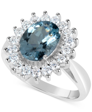 image of Aquamarine (2-1/4 ct. t.w.) and Diamond (3/4 ct. t.w.) Ring in 14k White Gold