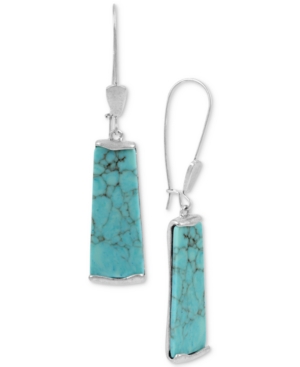 image of Robert Lee Morris Soho Silver-Tone Turquoise-Look Stone Drop Earrings