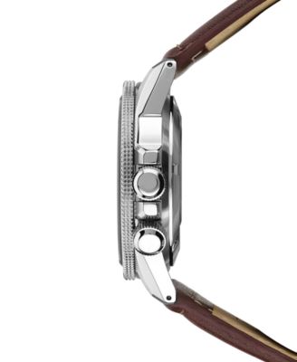Seiko Men's Prospex Automatic Brown Leather Strap Watch 42mm SRPA95