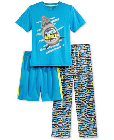 Max & Olivia 3-Pc. Wide Awake Pajama Set, Only at Macy's,Little Boys (2-7) & Big Boys (8-20), Only at Macy's