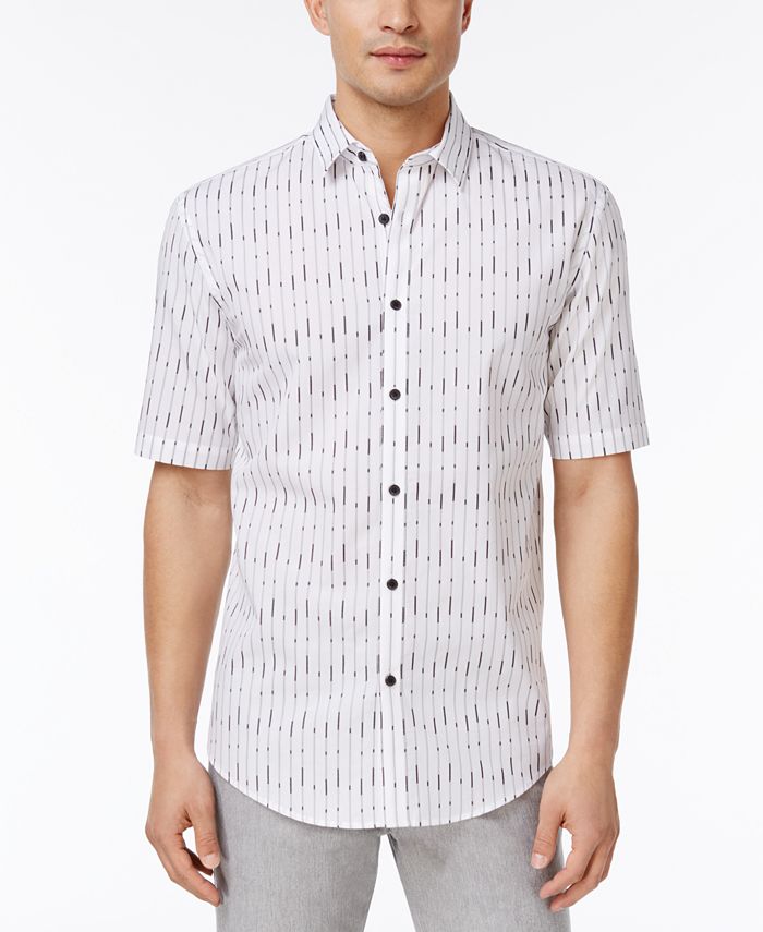 Alfani Big & Tall Men's Vertical Striped Shirt, Created for Macy's - Macy's