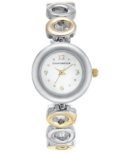 Charter Club Women's Two-Tone Bracelet Watch 23mm, Only at Macy's
