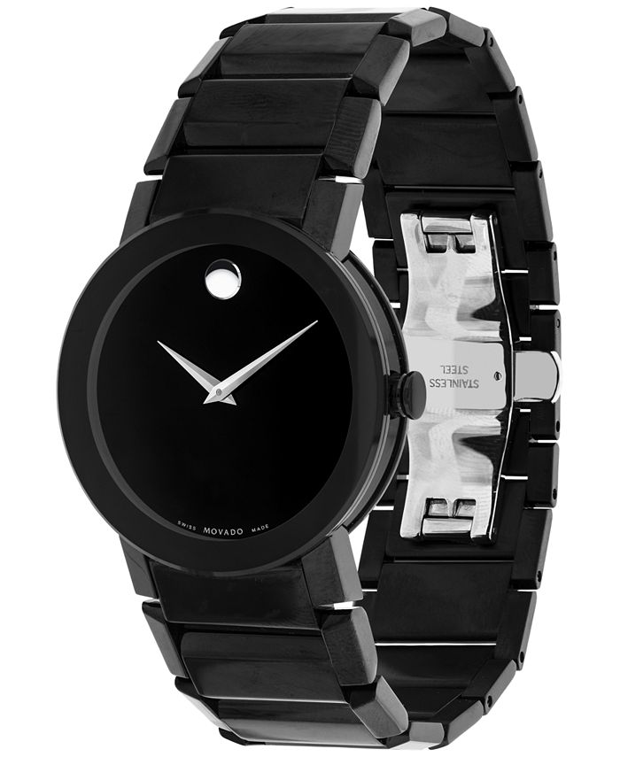 Movado Men's Swiss Black PVD Bracelet Watch 38mm 0606307 - Macy's