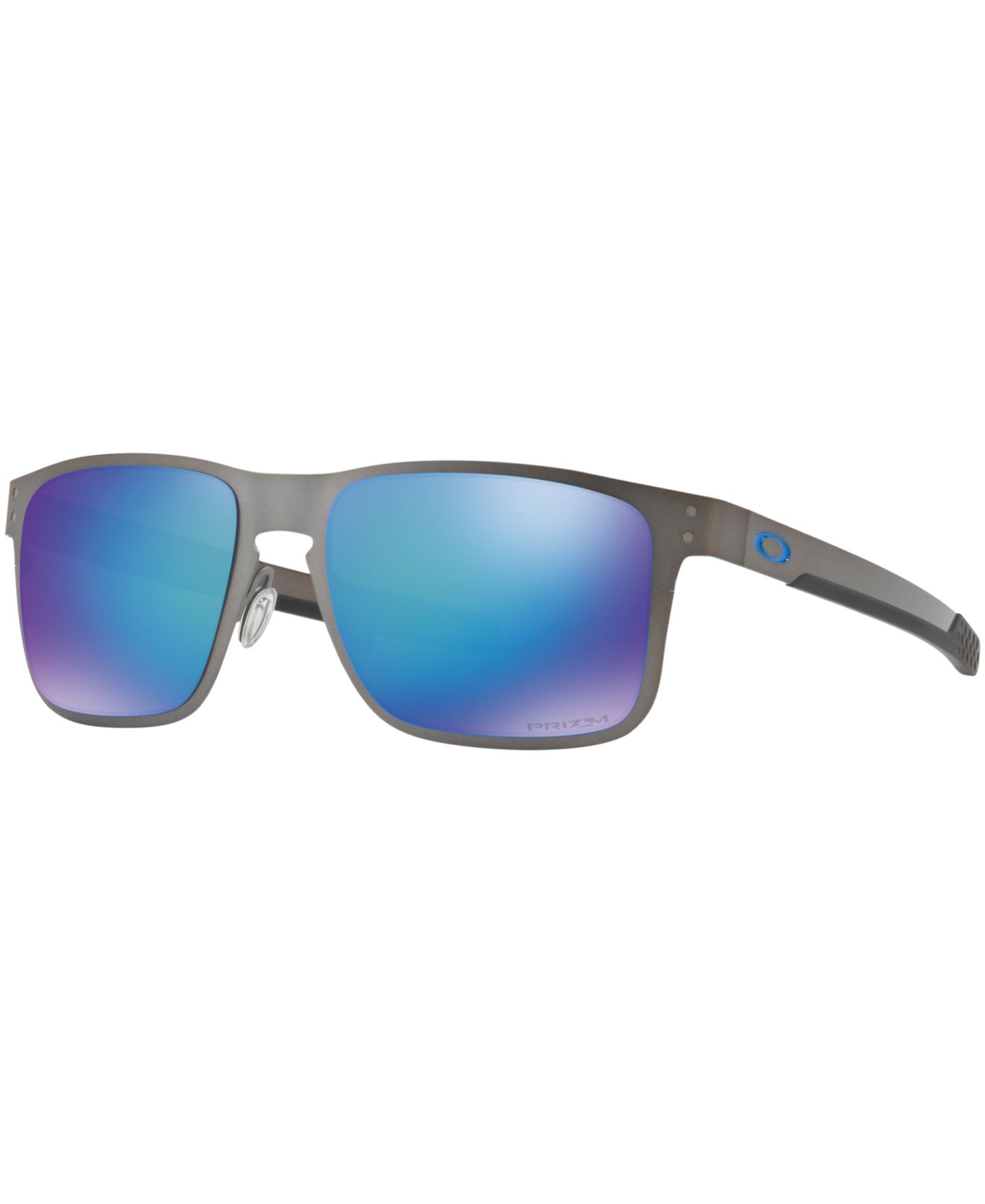 Женские солнцезащитные очки Oakley Polarized Holbrook Metal Prizm Sapphire Polarized Sunglasses, OO4123 55, цвет: Графитовый / Синий — фото 1