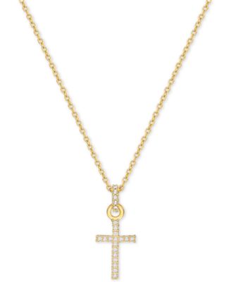Swarovski - Gold-Tone Pav&eacute; Crystal Cross Necklace