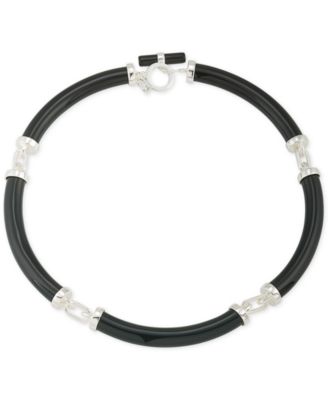 Lauren Ralph Lauren - Silver-Tone Black Resin Collar Necklace