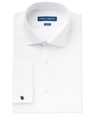Vince Camuto - Men's Slim-Fit Comfort Stretch White Sateen French Cuff Dress Shirt