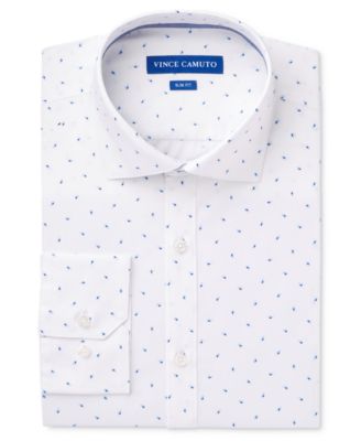 Vince Camuto - Men's Slim-Fit Comfort Stretch Blue Paisley Print Dress Shirt