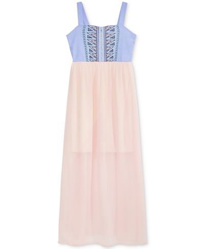 Crystal Doll Chambray Chiffon Dress Big Girls 7 16 Little