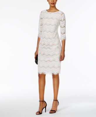 Jessica Howard Petite Lace Illusion Sheath Dress Macy's