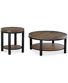Canyon Round Table Set, 2-Pc. Set (Coffee Table & End Table), Created for Macy's