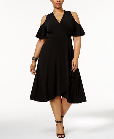 Soprano Trendy Plus Size Off-The-Shoulder Midi Dress